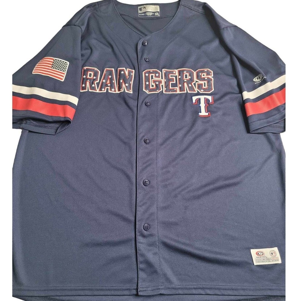 True Fan Texas Rangers Patriotic‎ Jersey Men's XL MLB Baseball